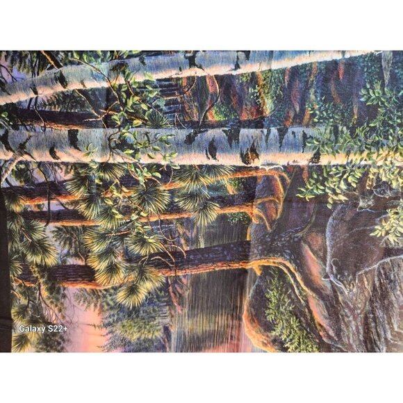 Elisabeths Studio Black 19001 James Meger Birch Fabric Panel 24x44 Eagle Bear Wi - Picture 7 of 8